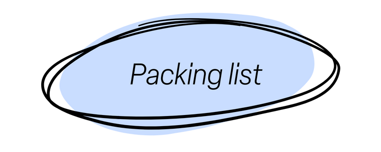 Packing list