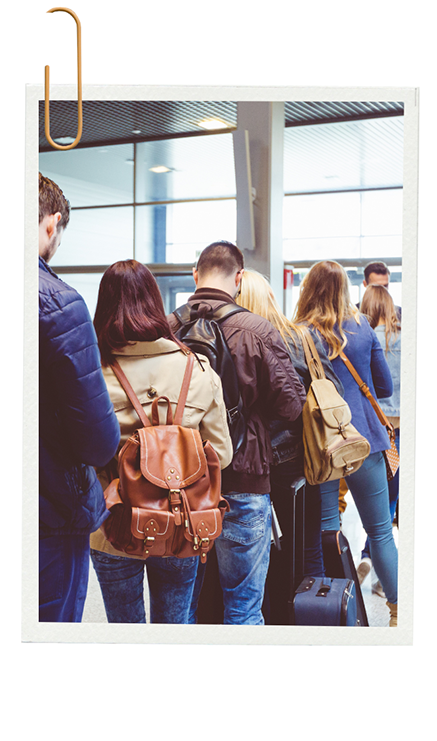 Photo of people in a queue
