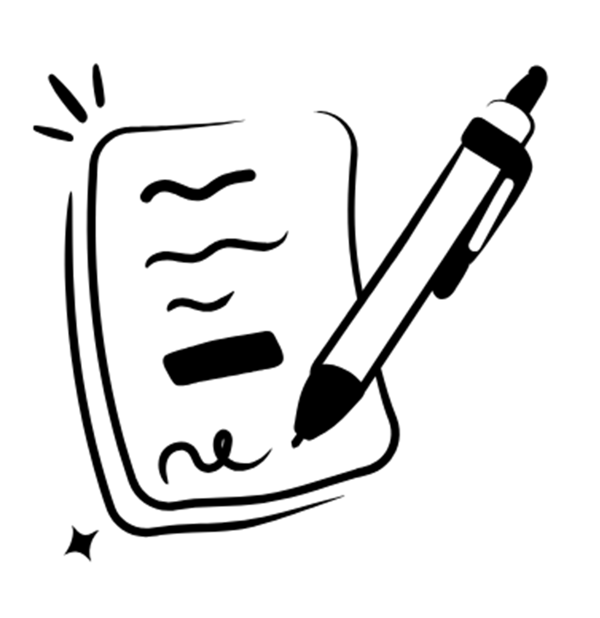 Sketch of note and pen